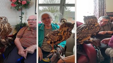 Pennwood Lodge care home welcome birds of prey visit